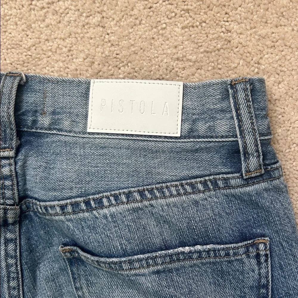 Pistola | Light Blue Relaxed Fit Distressed Straight Leg Jeans | 26 | In 26”-28” - Picture 3 of 12